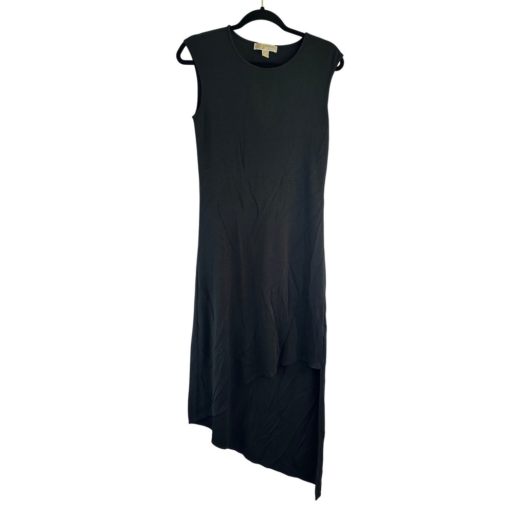 Asymmetrical Michael Kors‎ Classic Black Spandex Slit Dress Size Small